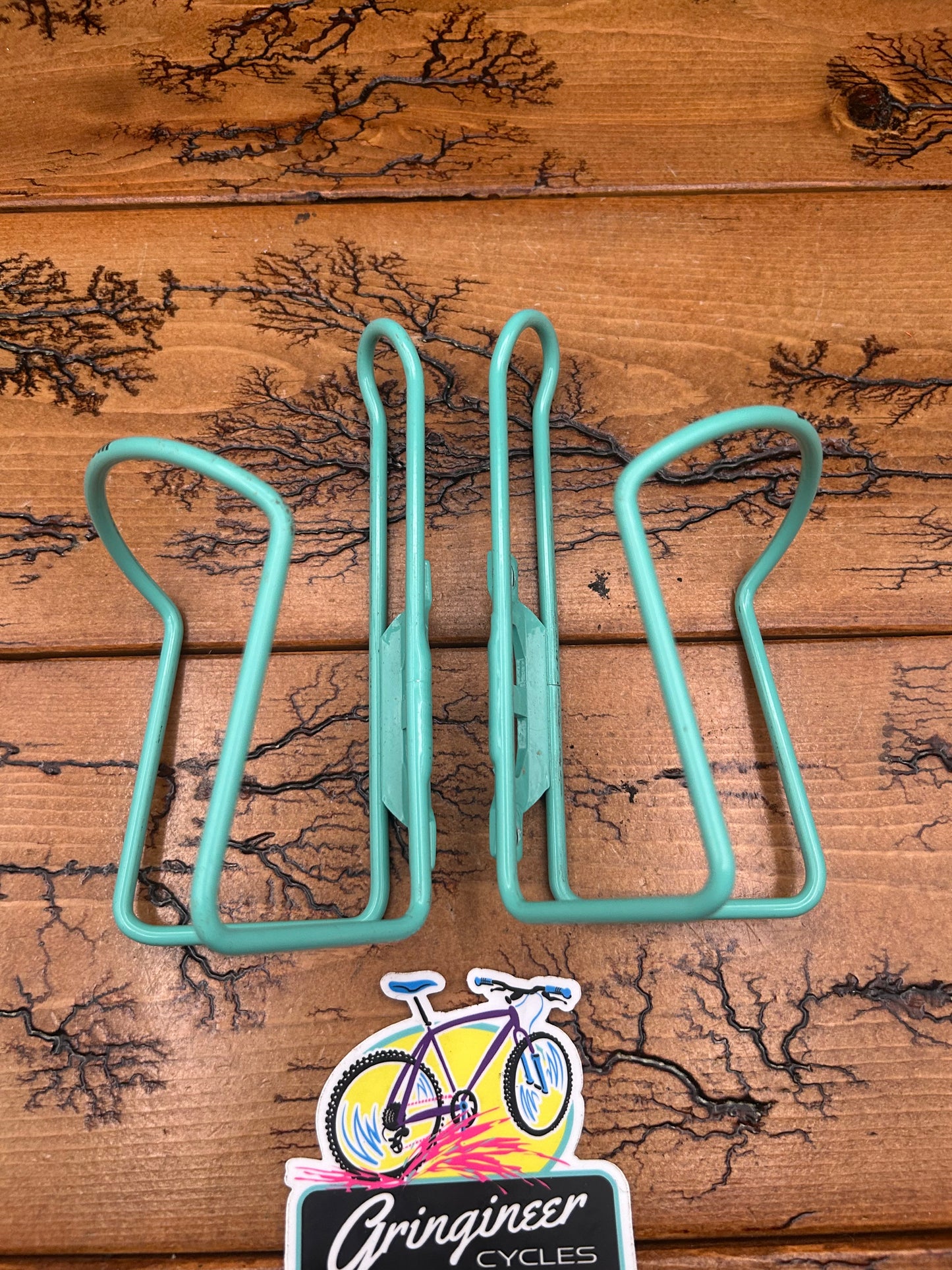 Pair Of Bianchi Celeste Water Bottle Cages