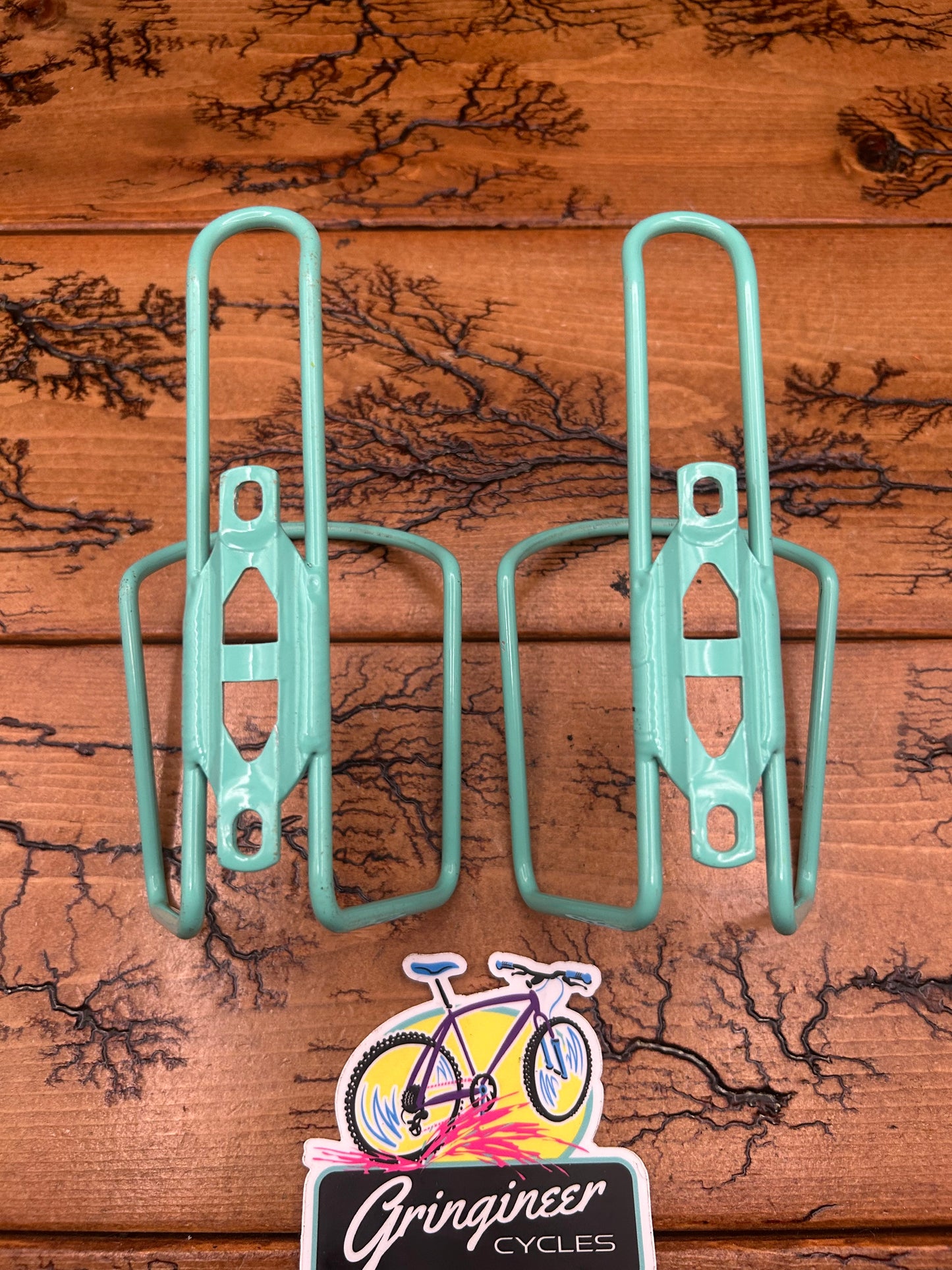 Pair Of Bianchi Celeste Water Bottle Cages