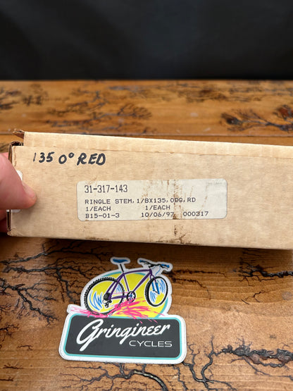 Ringle Zooka Red 135mm 0 Degree 1 1/8 Threadless Stem NOS