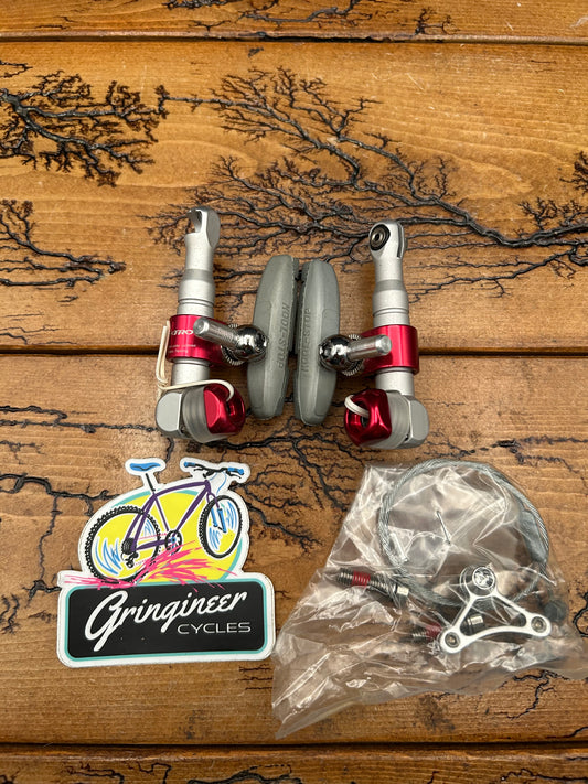 Tektro RBP Silver And Red Anodized Cantilever Brake NOS