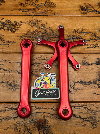 Galli Red Anodized 172.5mm 144 BCD Double Crankset