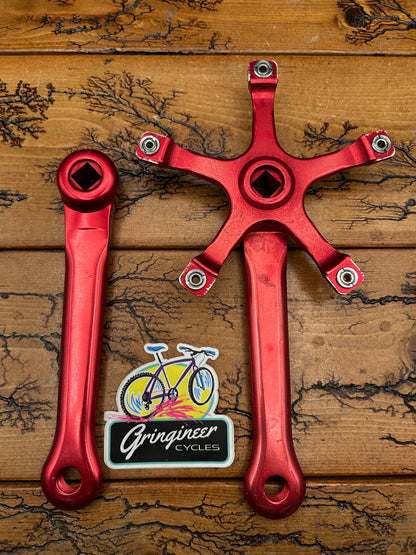 Galli Red Anodized 172.5mm 144 BCD Double Crankset