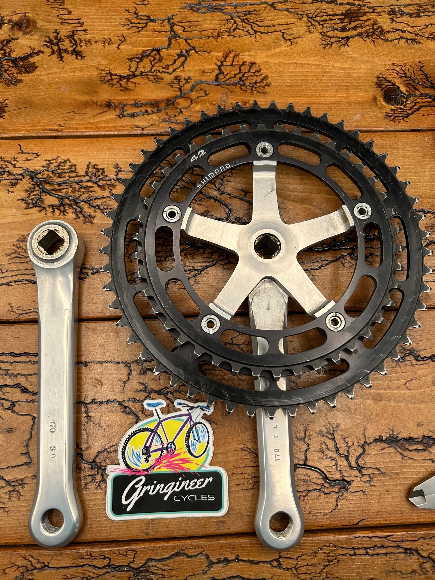 Shimano Dura Ace GA-200 53/48 170mm Crankset With Black Chainrings