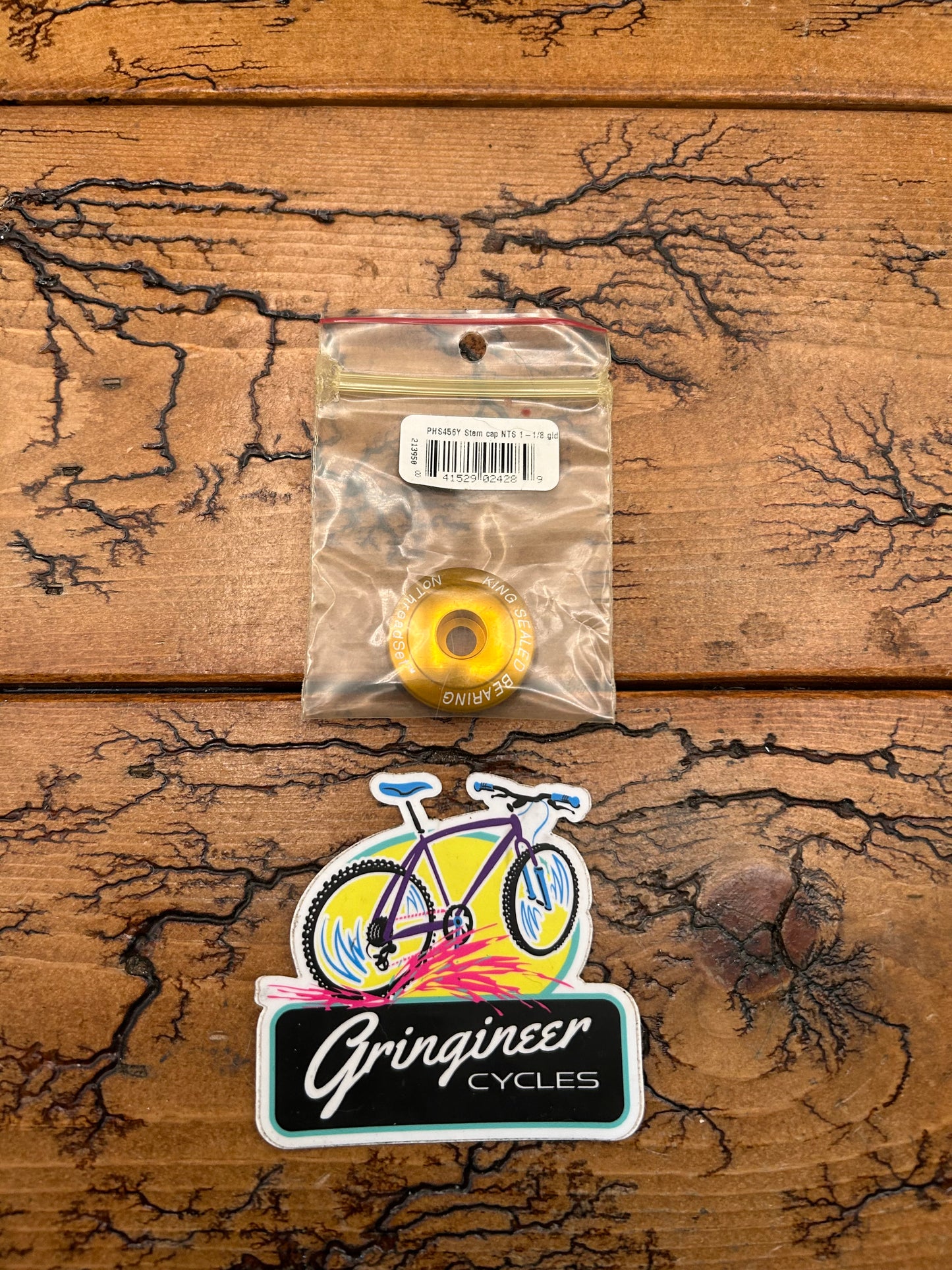 Chris King Gold 1 1/8 Nothreadset Threadless Top Cap NOS