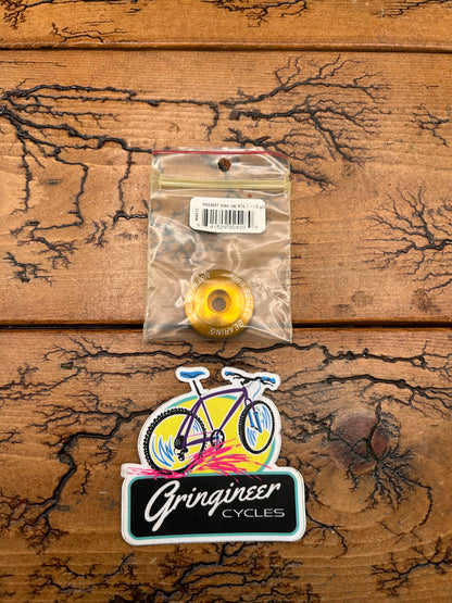Chris King Gold 1 1/8 Nothreadset Threadless Top Cap NOS