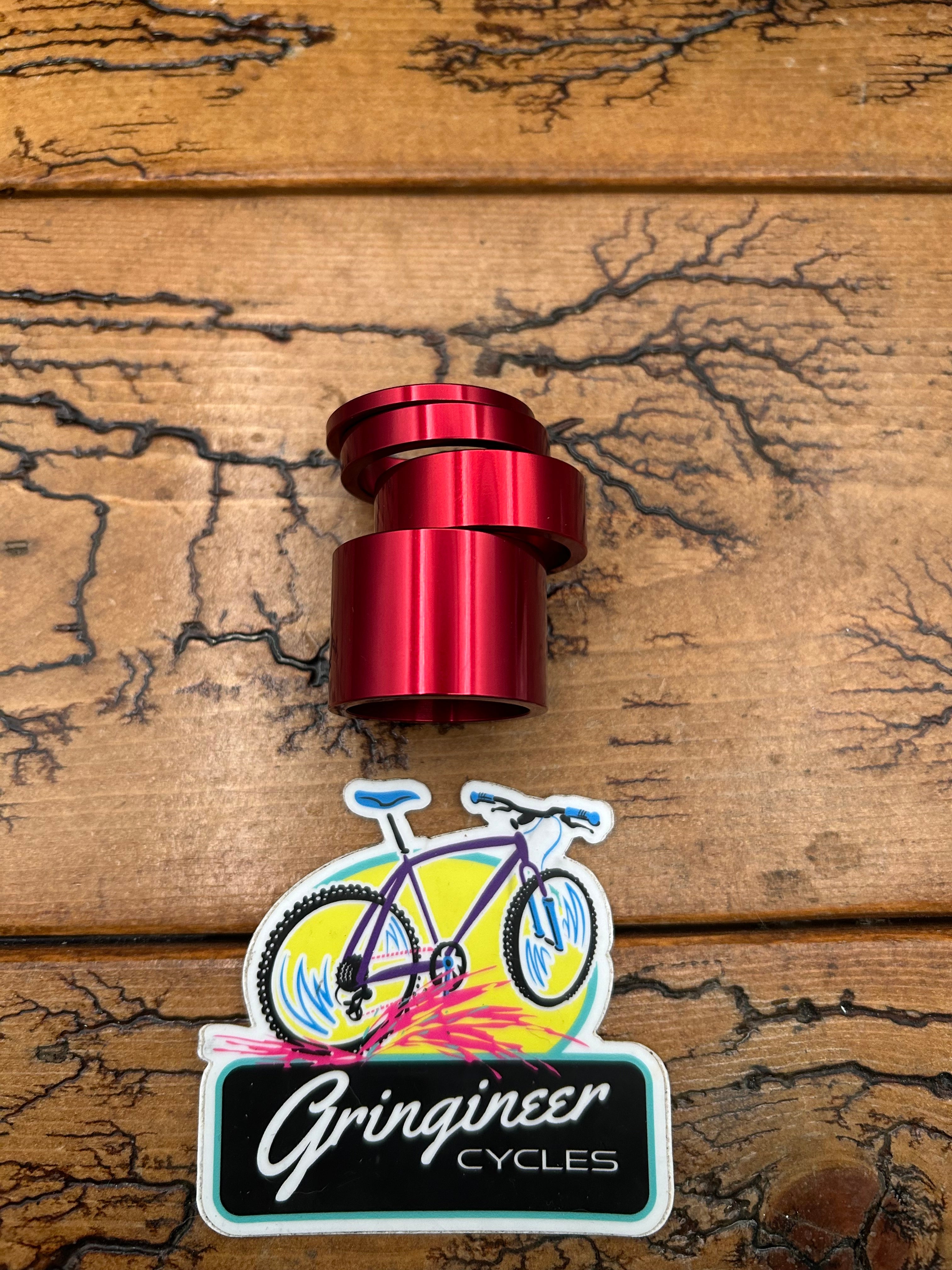 Chris King Red 1 1/8 Threadless Spacer Kit NOS – Gringineer Cycles