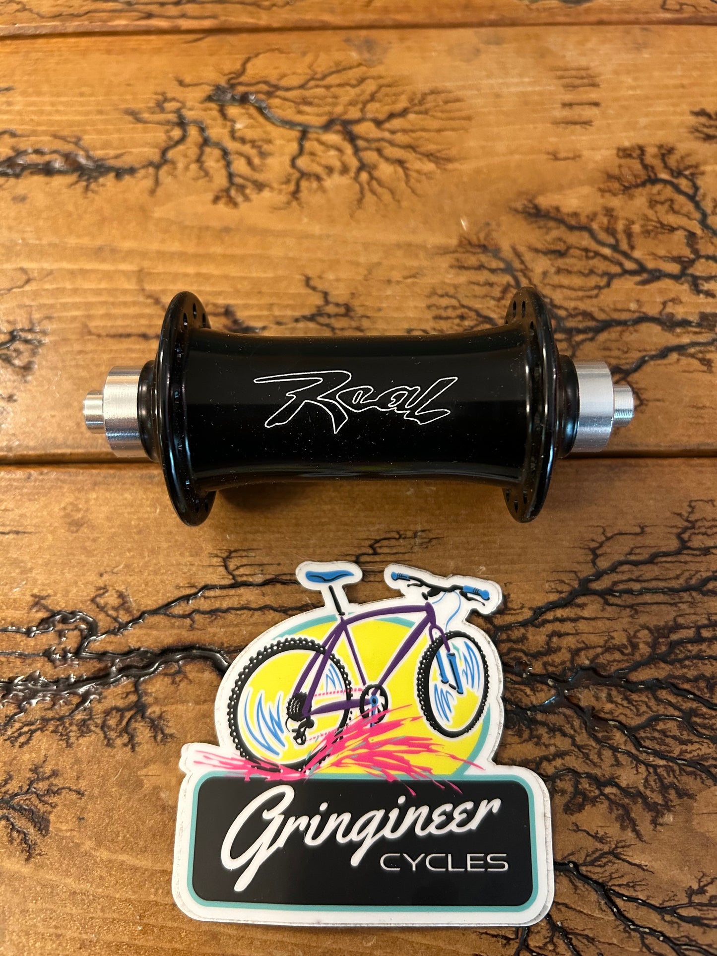 Real Design Black 28 Hole QR Rim Brake Front Hub NOS