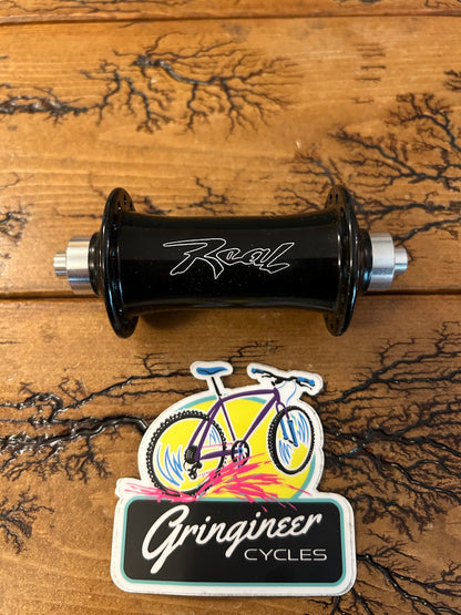 Real Design Black 28 Hole QR Rim Brake Front Hub NOS