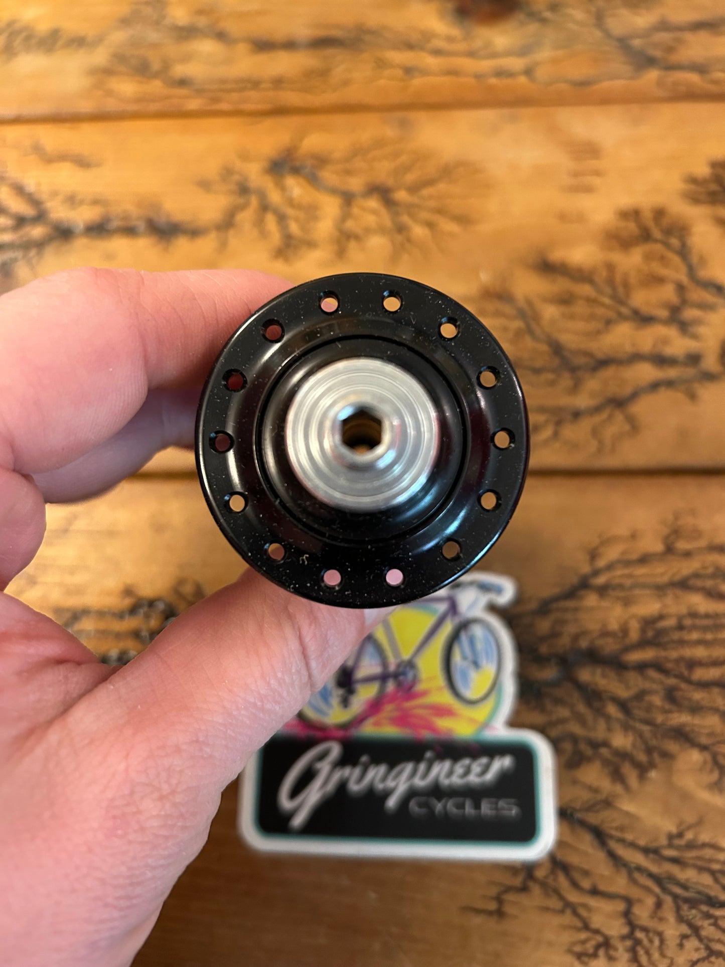 Real Design Black 28 Hole QR Rim Brake Front Hub NOS