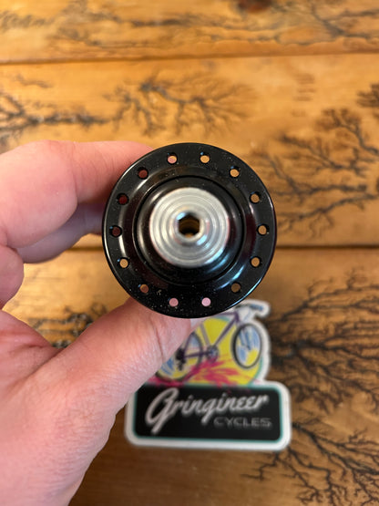 Real Design Black 28 Hole QR Rim Brake Front Hub NOS