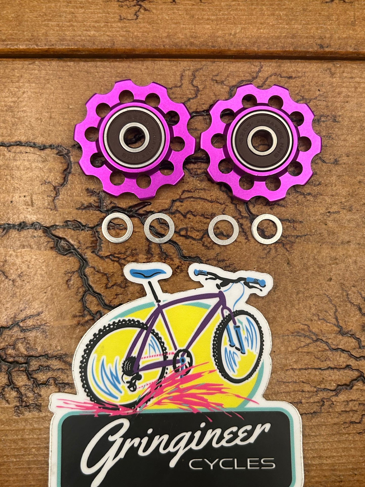 Carmichael Purple Anodized 10 Tooth Rear Derailleur Pulleys NOS