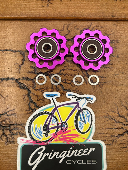 Carmichael Purple Anodized 10 Tooth Rear Derailleur Pulleys NOS
