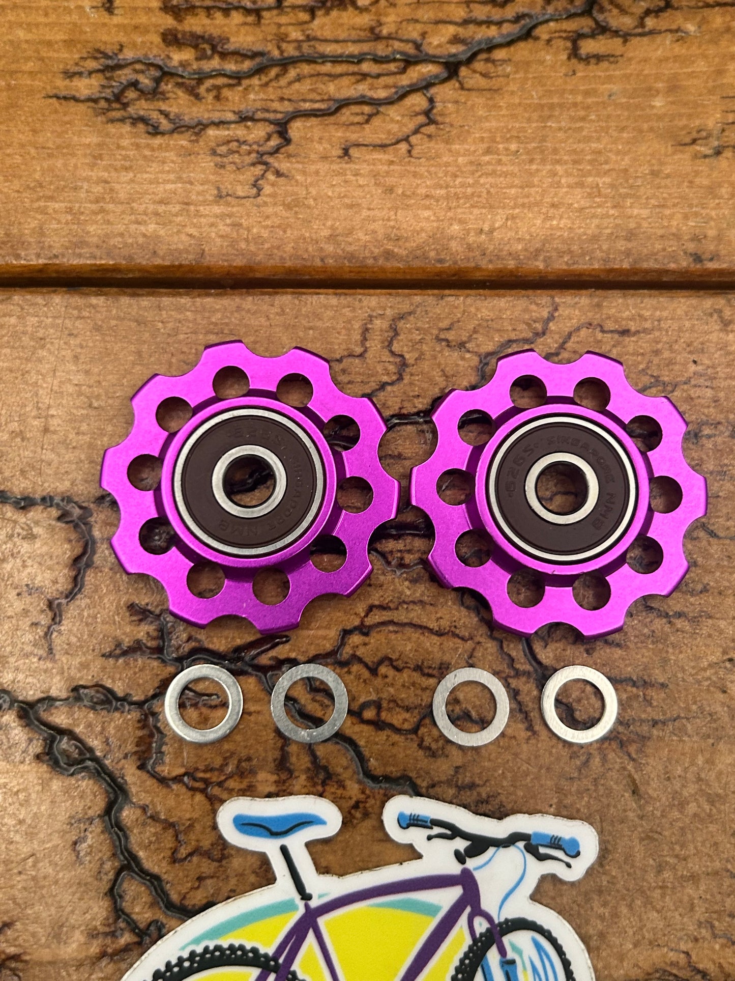 Carmichael Purple Anodized 10 Tooth Rear Derailleur Pulleys NOS