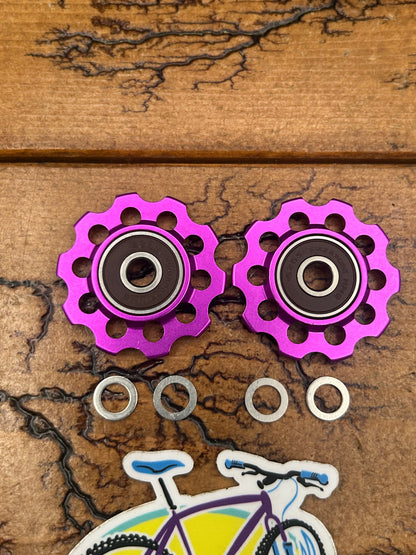 Carmichael Purple Anodized 10 Tooth Rear Derailleur Pulleys NOS