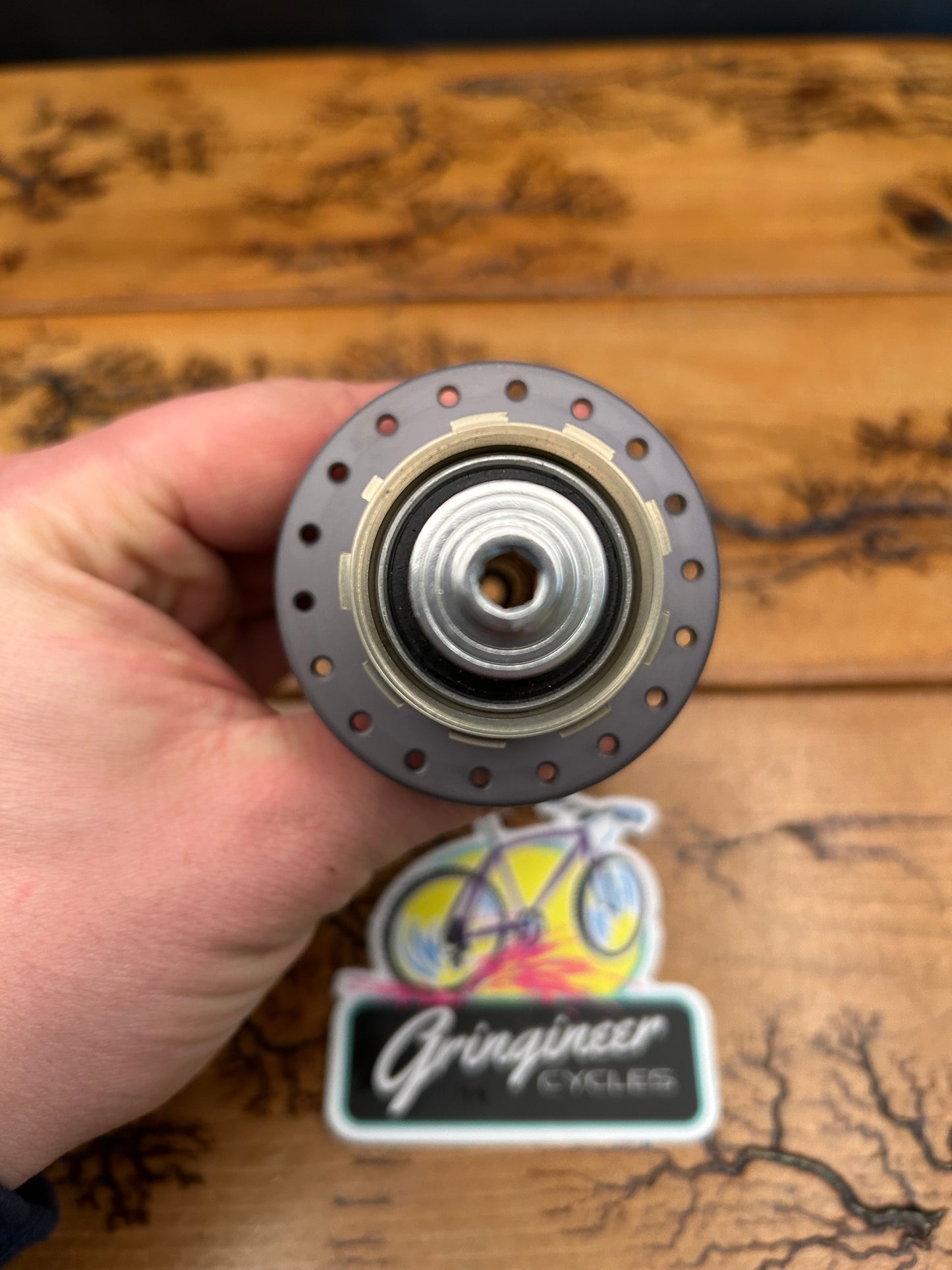 Real Design Pewter 36 Hole QR 135mm Rim Brake Rear Hub NOS