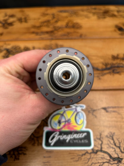 Real Design Pewter 36 Hole QR 135mm Rim Brake Rear Hub NOS