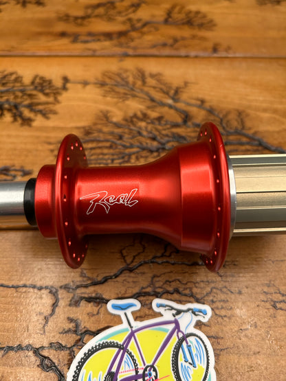 Real Design Red 36 Hole QR 135mm Rim Brake Rear Hub NOS
