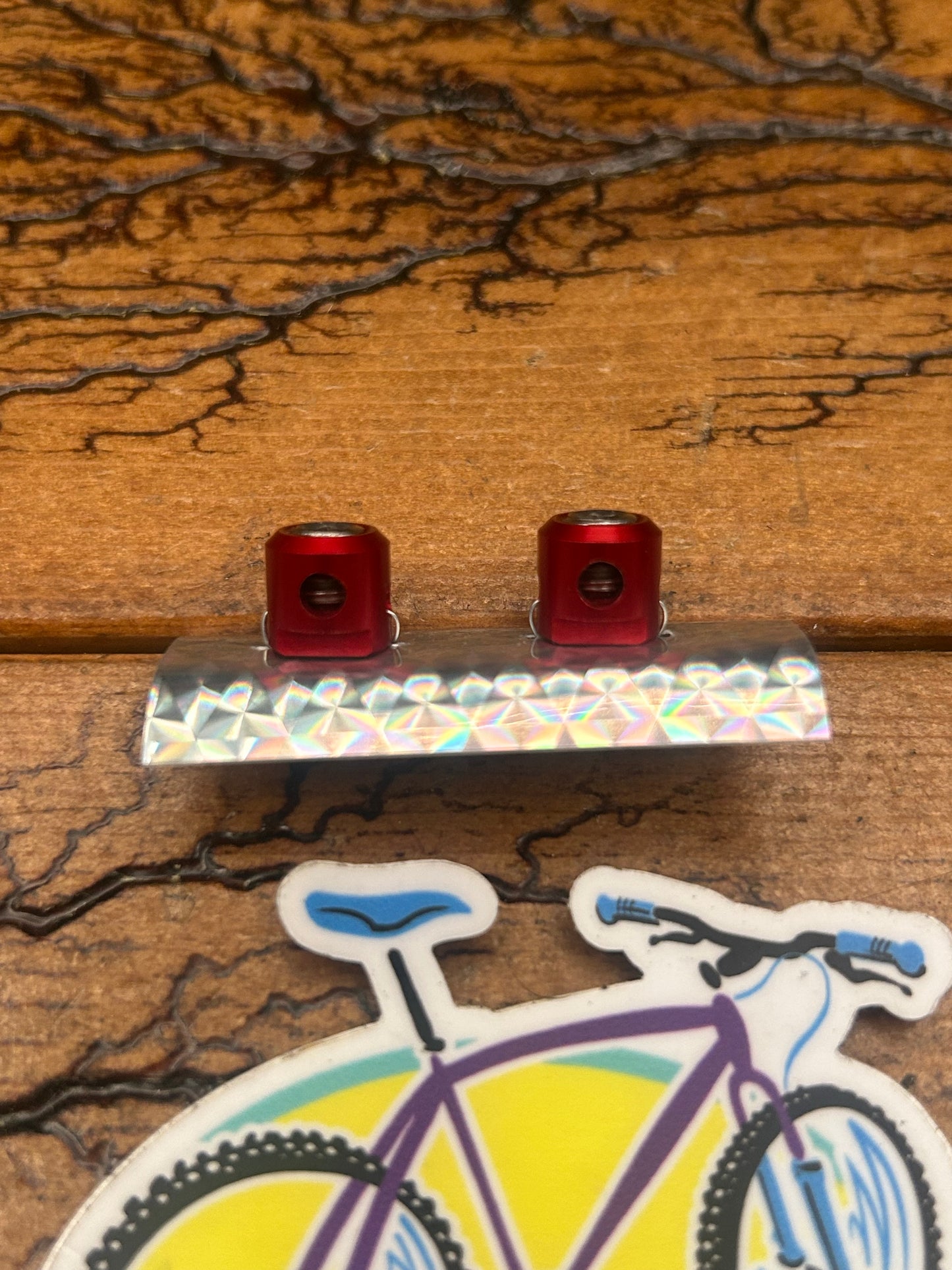 Ring Racing Components Red Anodized Brake Button Straddle Cable Hangers NOS
