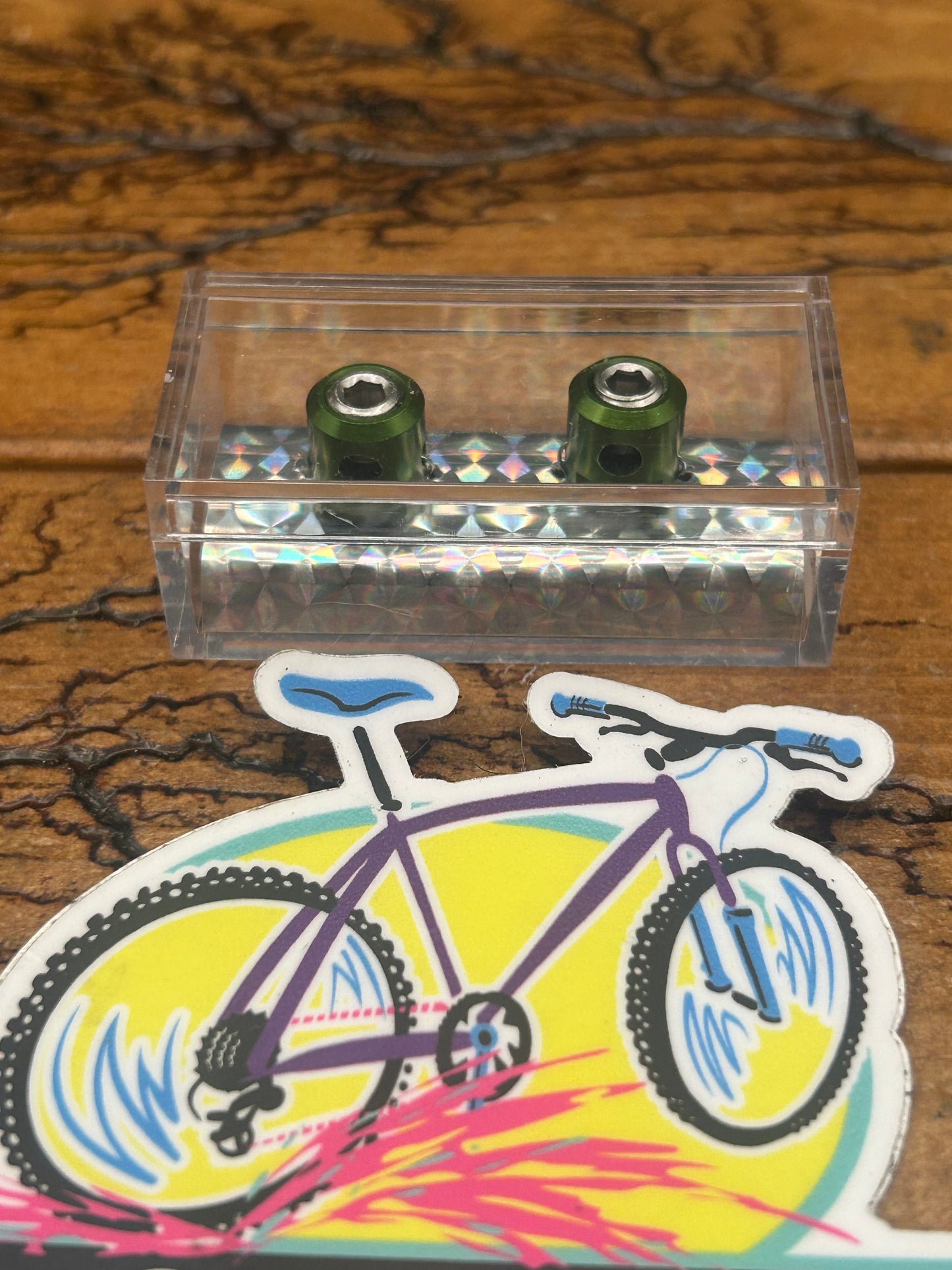 Ring Racing Components Green Anodized Brake Button Straddle Cable Hangers NOS
