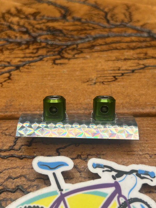 Ring Racing Components Green Anodized Brake Button Straddle Cable Hangers NOS