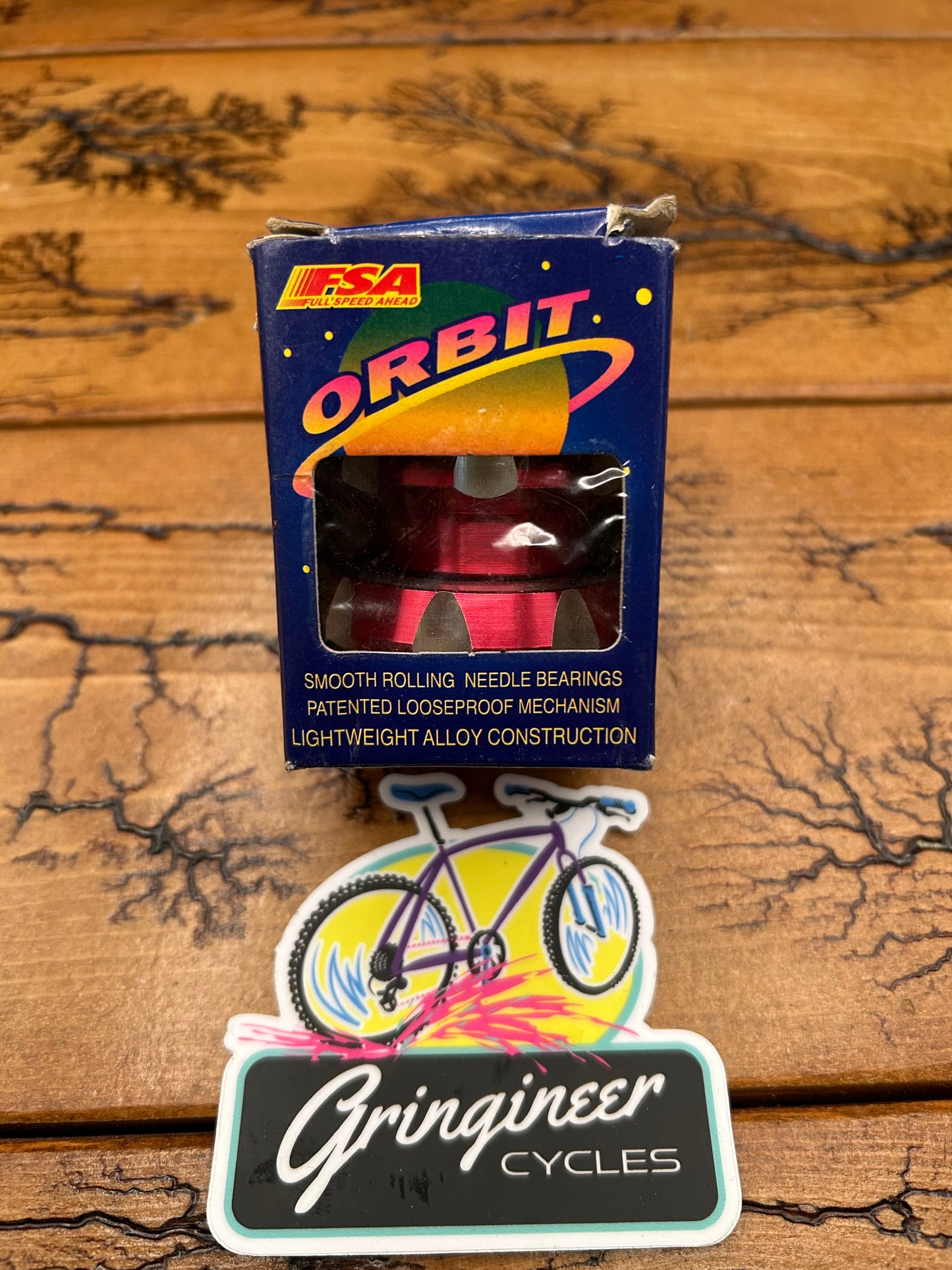 FSA Orbit Red Anodized Roller Bearing 1 1/8 Inch Threaded Headset NOS