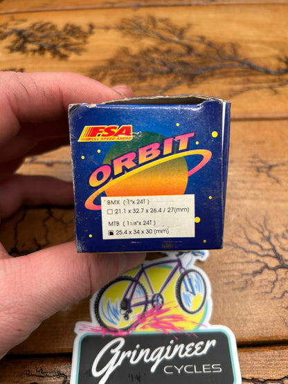FSA Orbit Red Anodized Roller Bearing 1 1/8 Inch Threaded Headset NOS