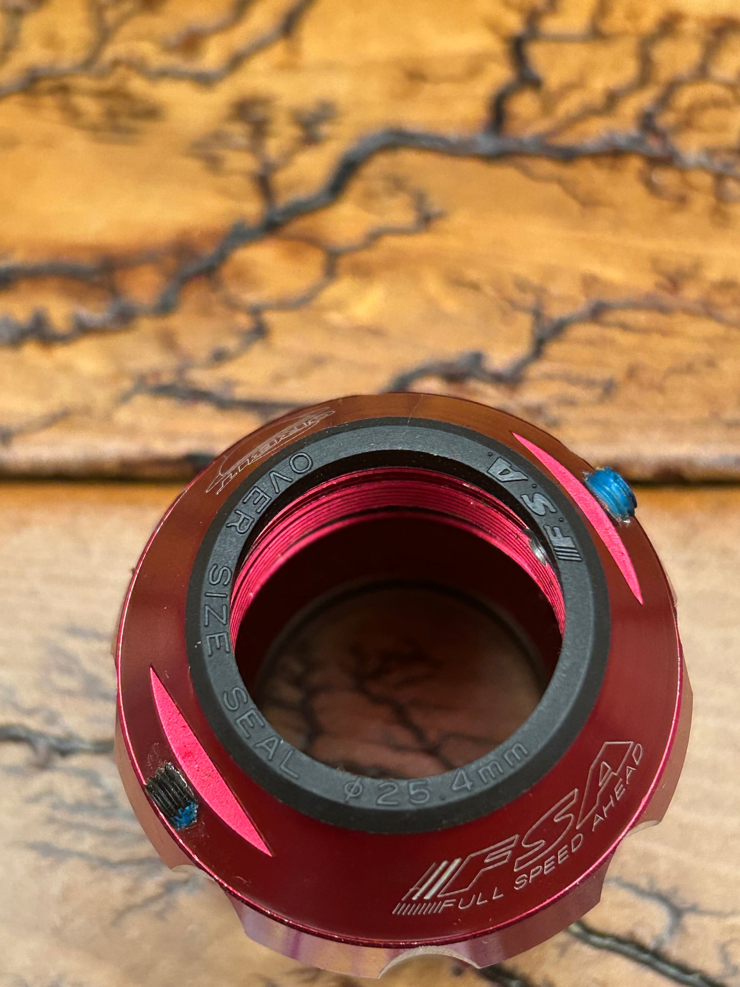 FSA Orbit Red Anodized Roller Bearing 1 1/8 Inch Threaded Headset NOS