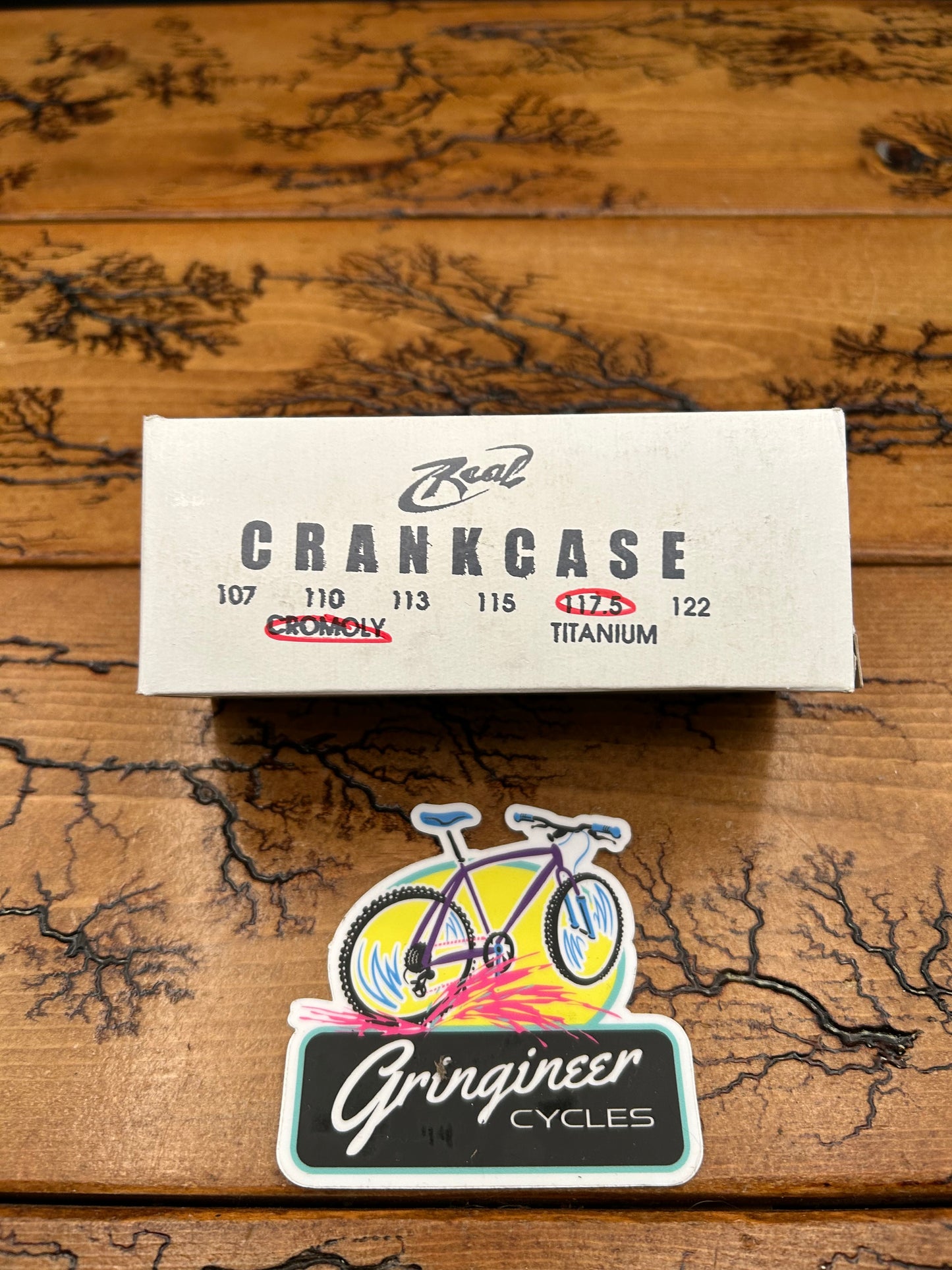 Real Design Crankcase 117.5mm 68/73mm Adjustable Square Taper Bottom Bracket NOS