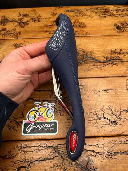 Selle Italia Flite Gel Flow Blue Titanium Rails Saddle