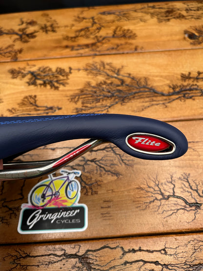 Selle Italia Flite Gel Flow Blue Titanium Rails Saddle