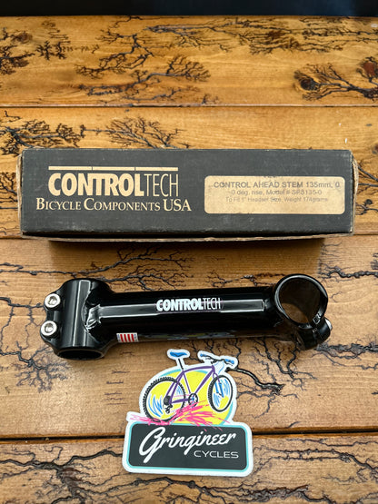 Control Tech 135mm 0 Degree 25.4mm 1 Inch Threadless Stem NOS