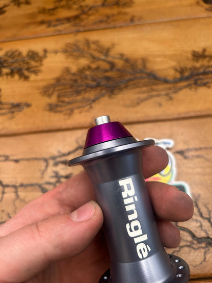 Ringle Super Bubba 32 Hole Gray With Purple End Caps Front Hub