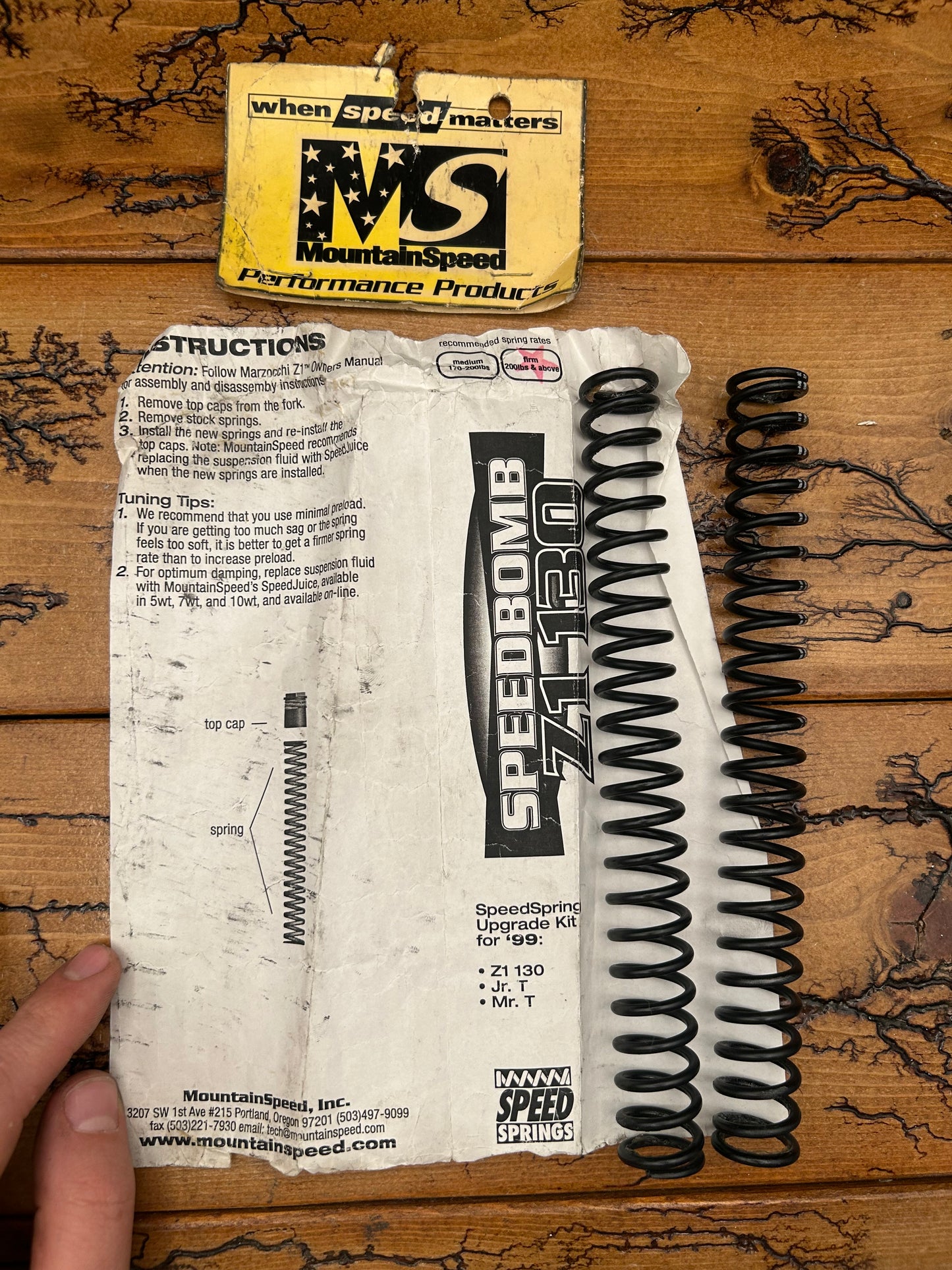 Mountain Speed Speed Bomb Z1 130 / Jr.T /  Mr.T Suspension Fork Firm Springs NOS
