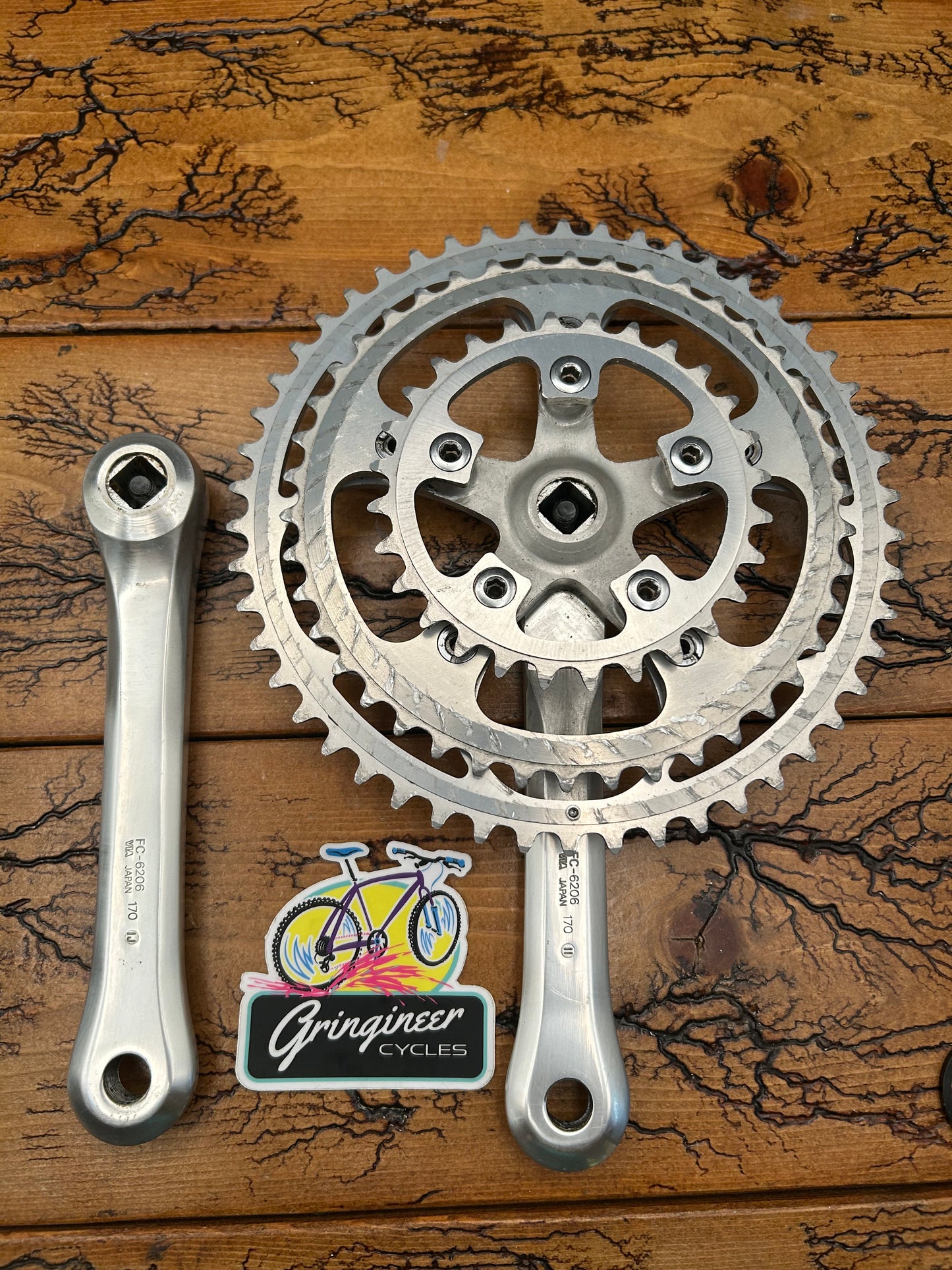 Shimano 600EX M700 FC-6206 170mm 50/42/28 Crankset