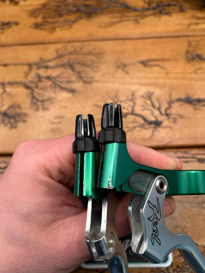 Real Design Silver and Green Brake Levers