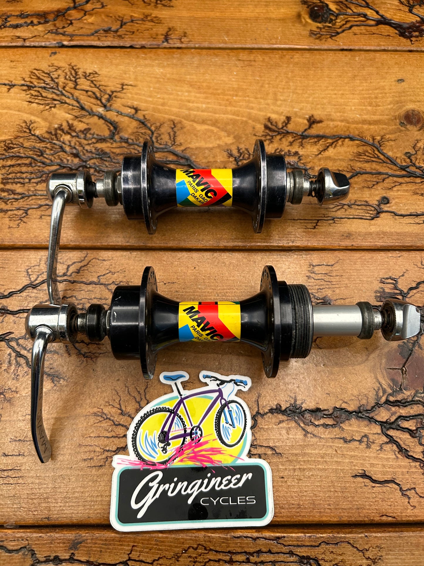 Mavic Paris Gao Dakar Black 36 Hole Hub Set With Skewers