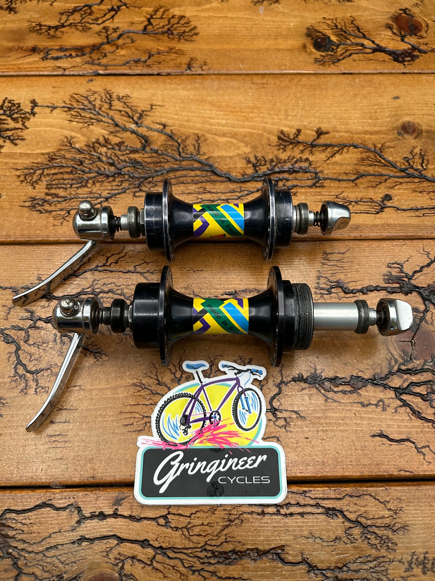 Mavic Paris Gao Dakar Black 36 Hole Hub Set With Skewers