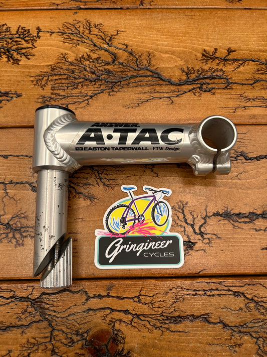 Answer ATAC 135mm Silver 25.4mm 1 1/8 Inch Quill Stem
