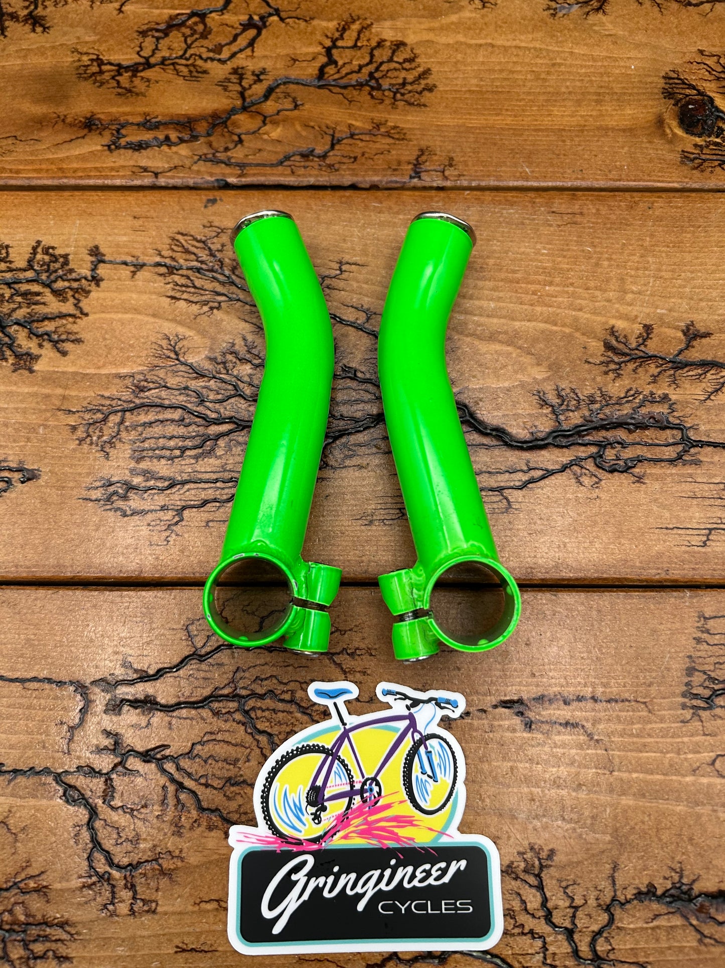 Onza Neon Green Steel Bar Ends