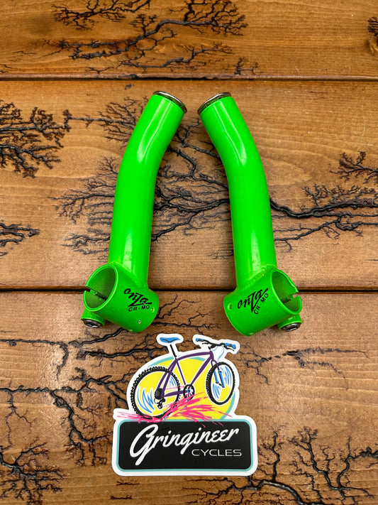 Onza Neon Green Steel Bar Ends