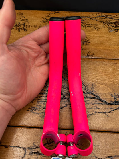 Onza Neon Pink Steel Bar Ends