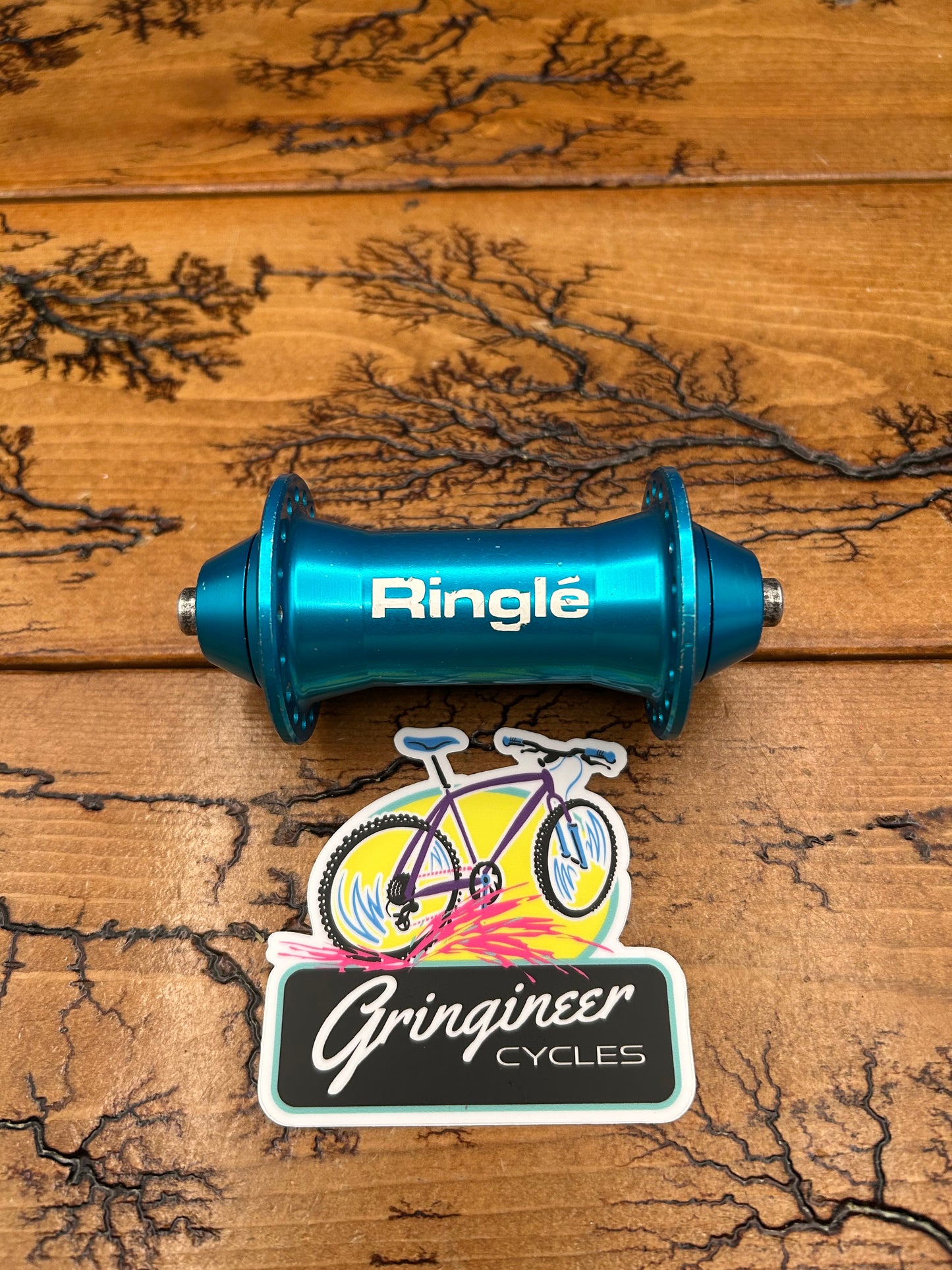 Ringle Super Bubba Turquoise 36 Hole Front Hub
