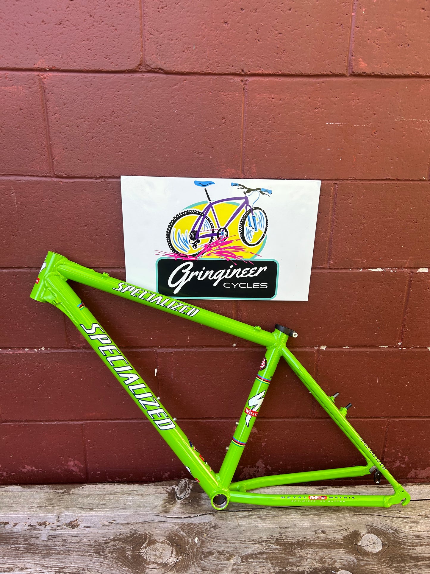 1998 17" Specialized S-Works Stumpjumper M2 Lime Green Frame