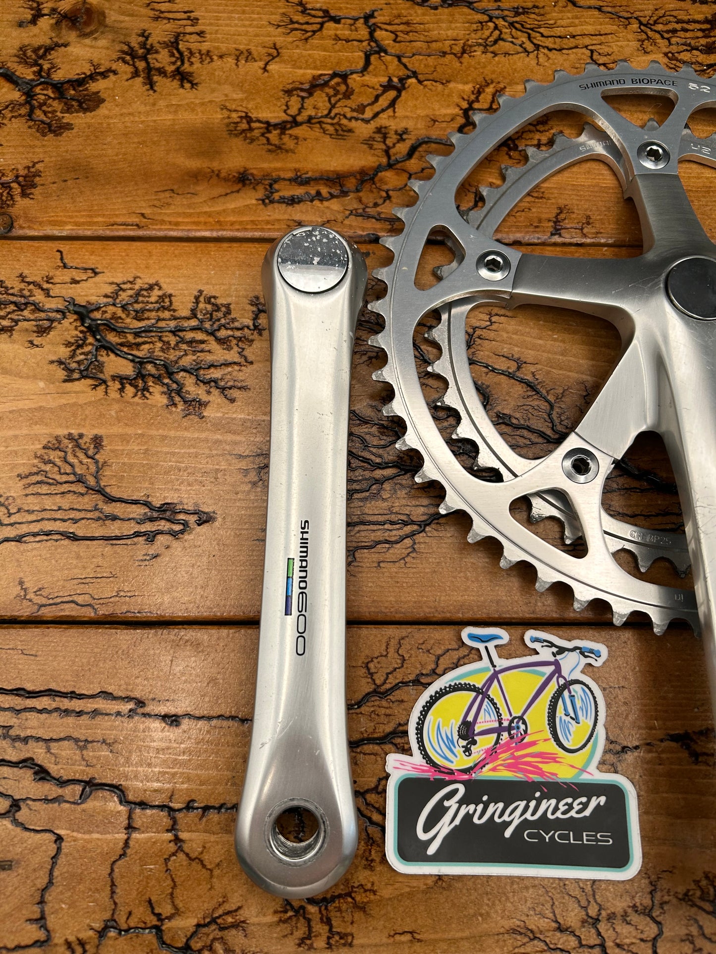 Shimano 600 Tri Color FC-6400 52/42 Biopace 172.5mm Crankset