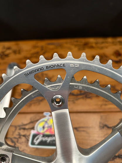 Shimano 600 Tri Color FC-6400 52/42 Biopace 172.5mm Crankset