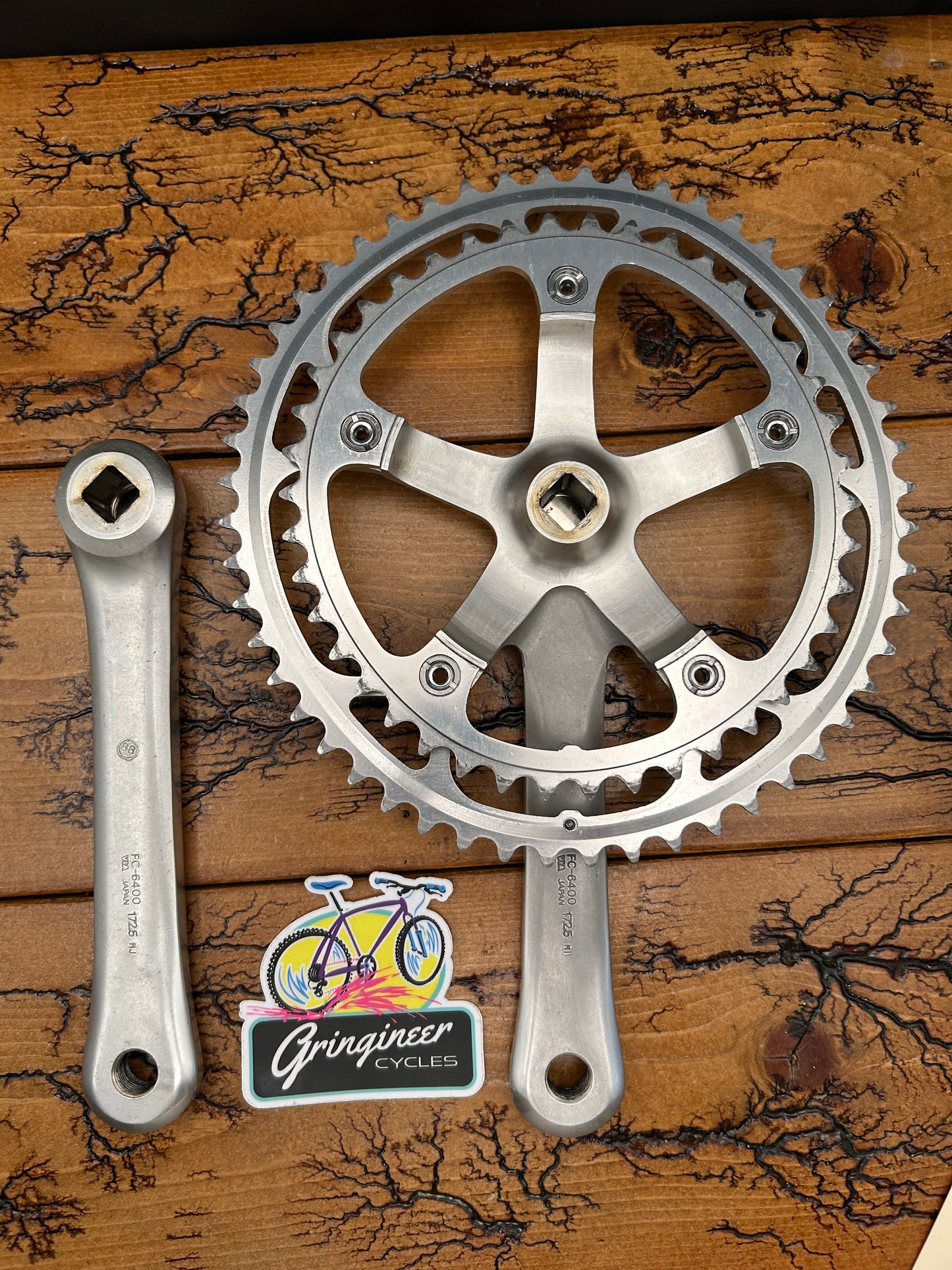 Shimano 600 Tri Color FC-6400 52/42 Biopace 172.5mm Crankset
