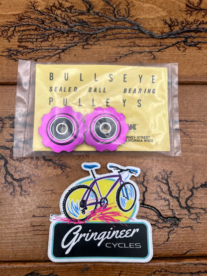 Bullseye Sealed Ball Bearing Pulleys Purple Anodized NOS