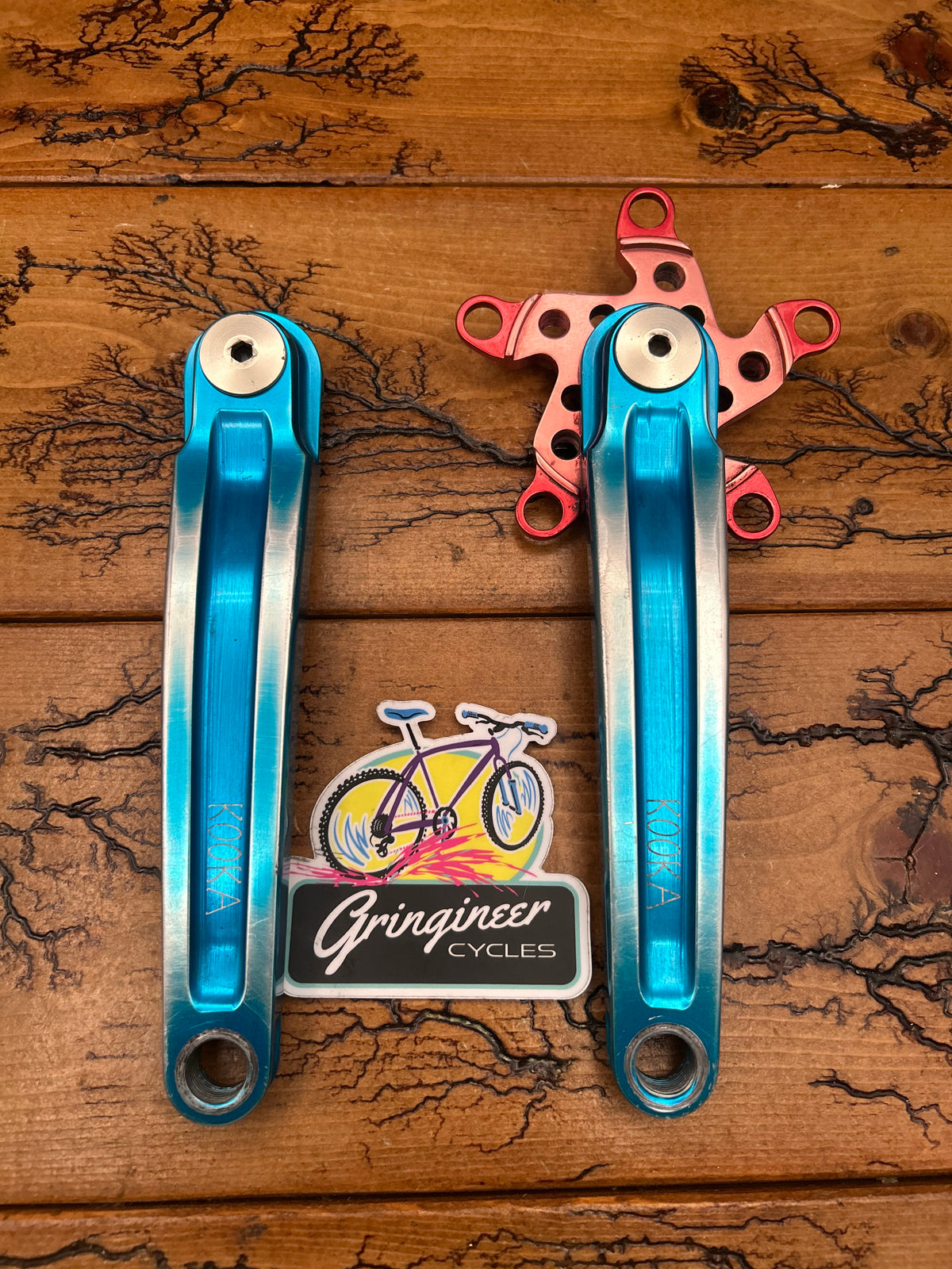 Kooka Blue And Red Anodized 170mm Square Taper Crankset