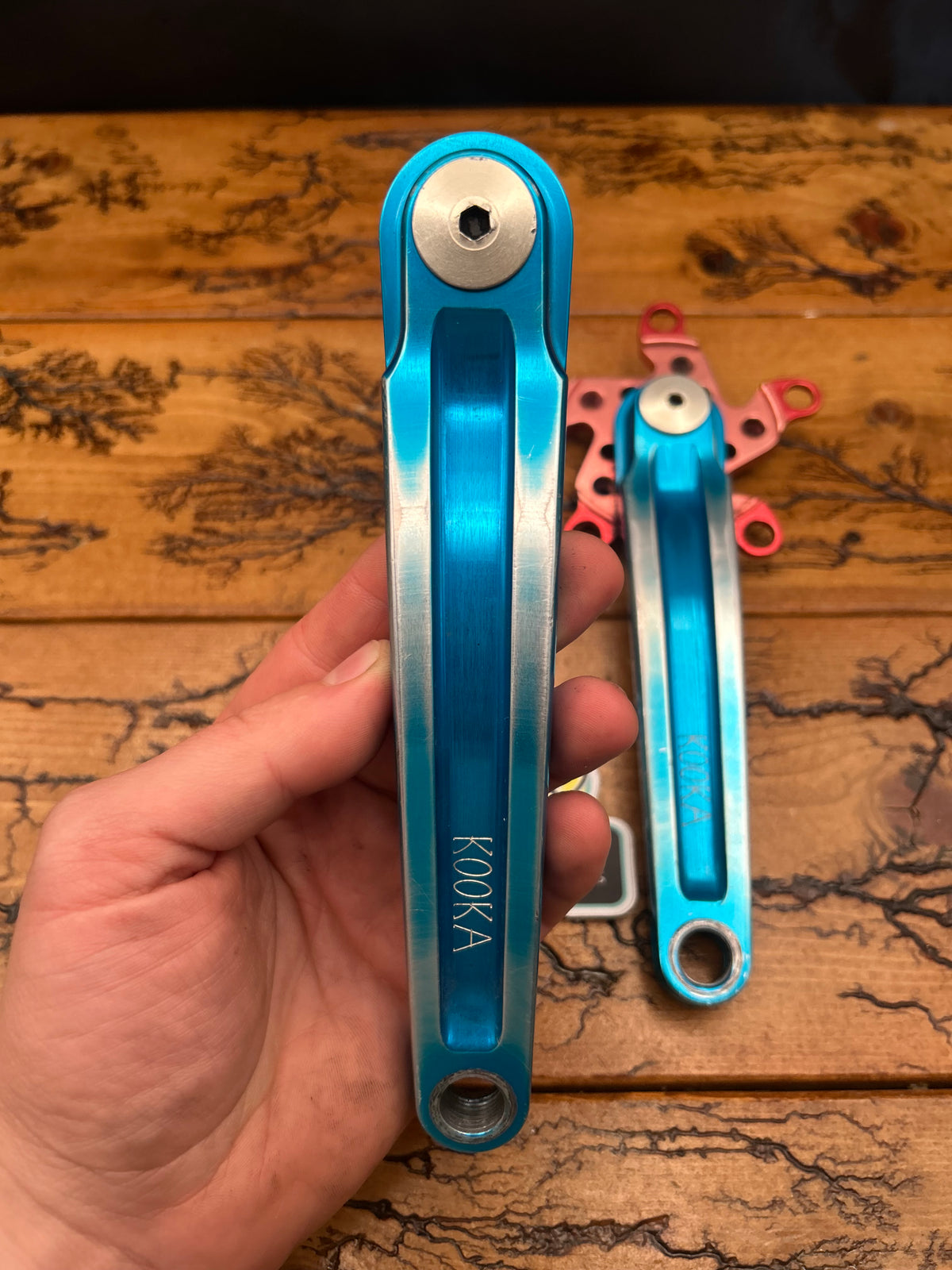 Kooka Blue And Red Anodized 170mm Square Taper Crankset