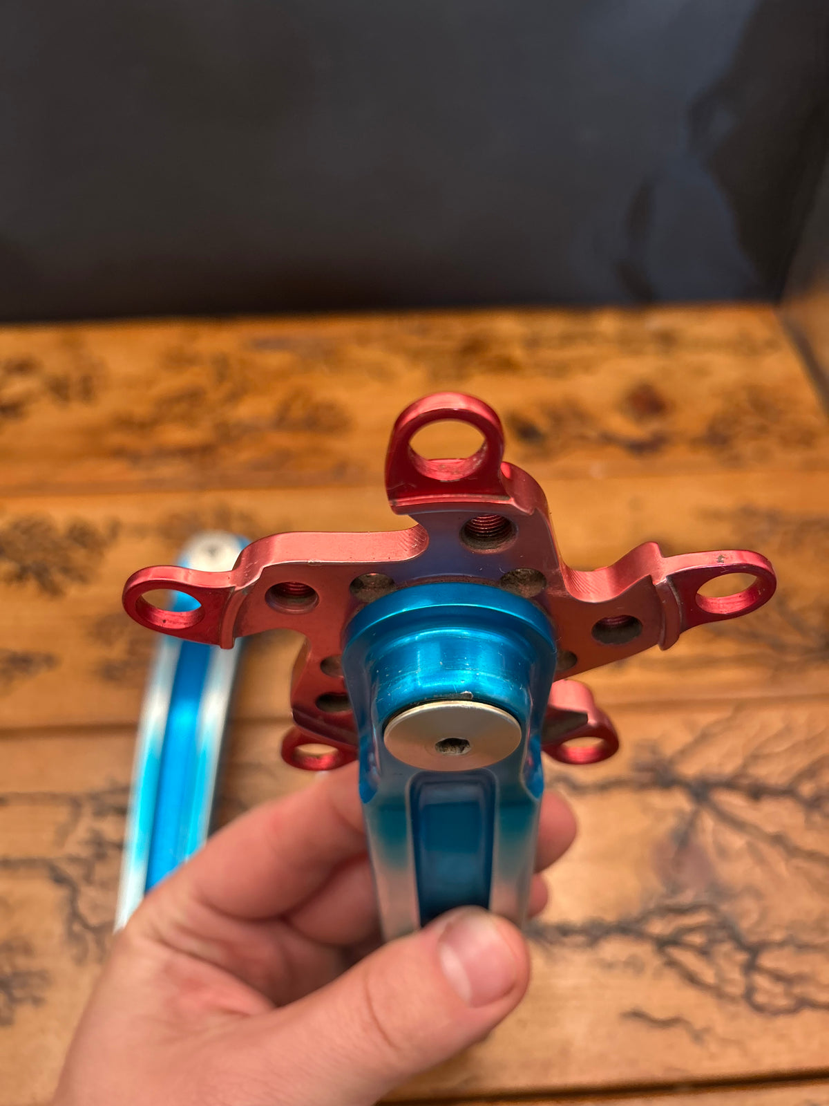 Kooka Blue And Red Anodized 170mm Square Taper Crankset